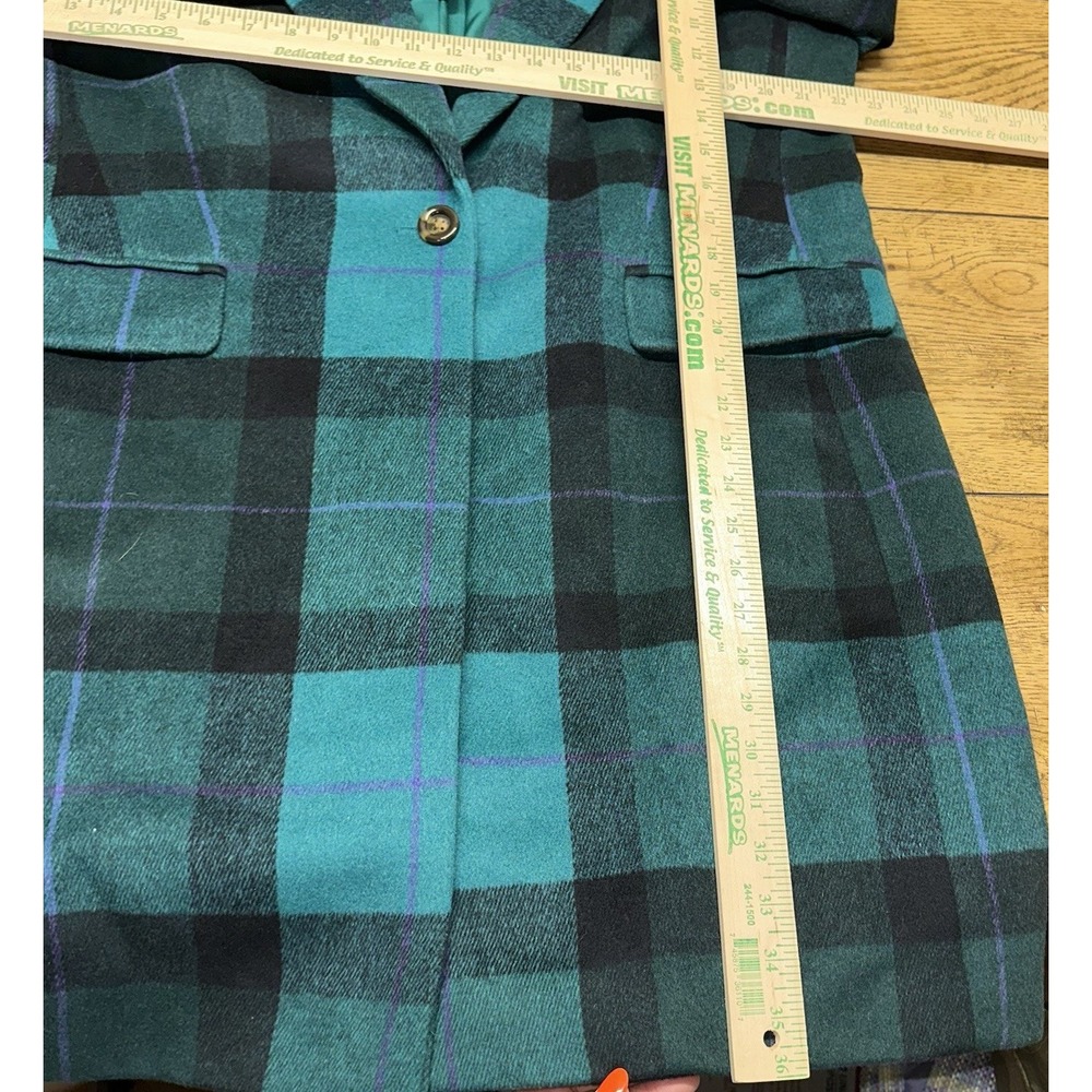 New Ann Taylor Green Tartan Plaid Wool Blend Chesterfield Coat‎ Women's XL $258 - Picture 8 of 8
